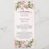 Elegant Rose Gold Floral Eucalyptus Wedding Ceremo Programm (Vorderseite)