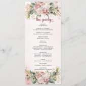 Elegant Rose Gold Floral Eucalyptus Wedding Ceremo Programm (Rückseite)