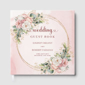 Elegant Rose Gold Floral Eucalyptus Wedding  Gästebuch (Vorderseite)