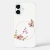 Elegant Rose Gold Floral Frame-Personalized  Case-Mate iPhone Hülle (Rückseite)