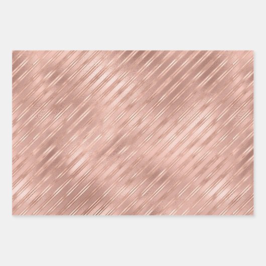 Elegant Rose Gold Foil Glam Patterns Geschenkpapier Set (Vorderseite)