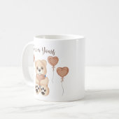 Elegant Rose Gold Forever Yours Teddy Bear Hearts Kaffeetasse (Vorderseite Links)