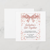 Elegant Rose Gold Galentine's Day Invitation Templ Einladung (Vorne/Hinten)