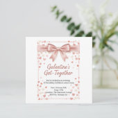 Elegant Rose Gold Galentine's Day Invitation Templ Einladung (Stehend Vorderseite)