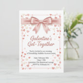 Elegant Rose Gold Galentine's Day Invitation Templ Einladung (Stehend Vorderseite)