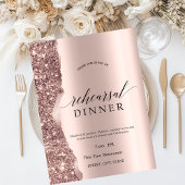 Elegant Rose Gold Glitter Script  Einladung