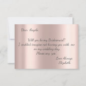Elegant Rose Gold Glitter Script  Einladung (Rückseite)