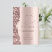 Elegant Rose Gold Glitter Script  Einladung (Stehend Vorderseite)