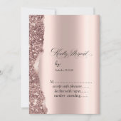 Elegant Rose Gold Glitter Script Einladung (Vorderseite)