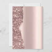 Elegant Rose Gold Glitter Script Einladung (Rückseite)