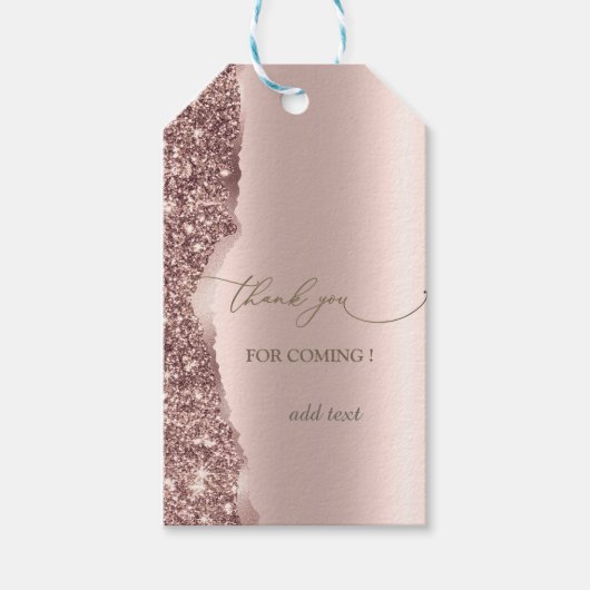 Elegant Rose Gold Glitter Script  Geschenkanhänger (Vorderseite)