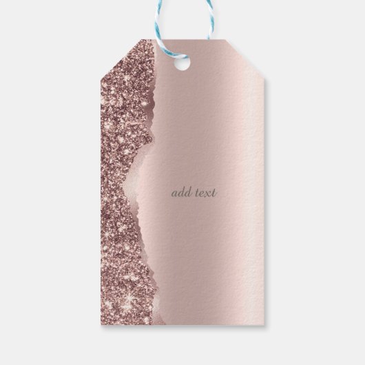Elegant Rose Gold Glitter Script  Geschenkanhänger (Rückseite)