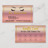 Elegant Rose Gold Lash Artist Business Card Treuekarte (Vorne/Hinten)