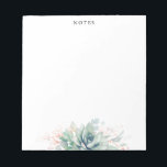 Elegant Rose Gold Leaves Notizblock<br><div class="desc">Bösartige Watercolor and pink gold greenery leaves elegant notepads</div>