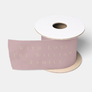 Elegant Rose Gold Look Script Merry Christmas Satinband
