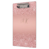 Elegant Rose Gold Luxe Shimmer Monogram  Klemmbrett (Links)