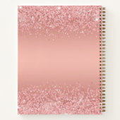 Elegant Rose Gold Luxe Shimmer Monogram Notizblock (Rückseite)