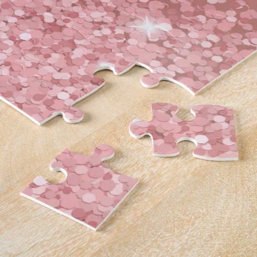 Elegant Rose Gold Luxe Shimmer Monogram Puzzle (Seite)