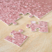 Elegant Rose Gold Luxe Shimmer Monogram Puzzle (Seite)