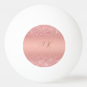 Elegant Rose Gold Luxe Shimmer Monogram Tischtennisball (Vorderseite)