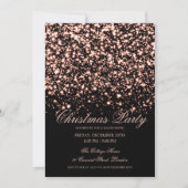 Elegant Rose Gold Midnight Glam Christmas Party  Einladung (Vorderseite)