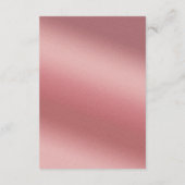 Elegant Rose Gold Modern Wedding Details Begleitkarte (Rückseite)