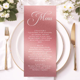Elegant Rose Gold Modern Wedding Dinner Menükarte