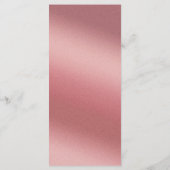 Elegant Rose Gold Modern Wedding Dinner Menükarte (Rückseite)