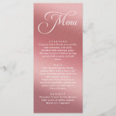 Elegant Rose Gold Modern Wedding Dinner Menükarte (Vorderseite)