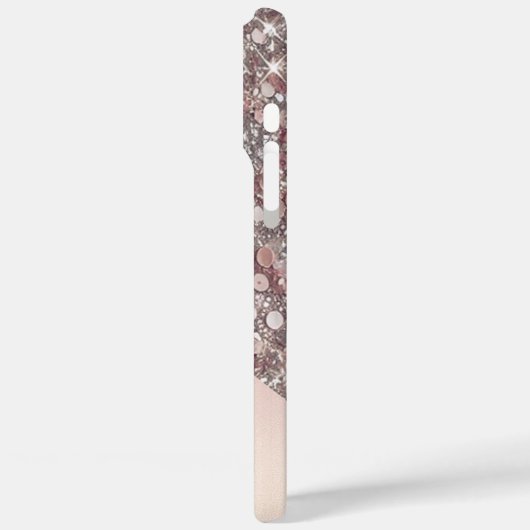 Elegant Rose Gold Monogram Case-Mate iPhone Hülle (Rückseite / Links)