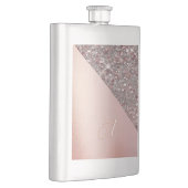 Elegant Rose Gold Monogram Classic Flask Flachmann (Rechts)