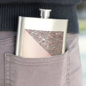 Elegant Rose Gold Monogram Classic Flask Flachmann (Beispiel)