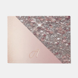 Elegant Rose Gold Monogram Fußmatte