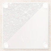 Elegant Rose Gold Monogram Glasuntersetzer (Rückseite)