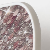 Elegant Rose Gold Monogram Pickleball Schläger (Linke Seite)