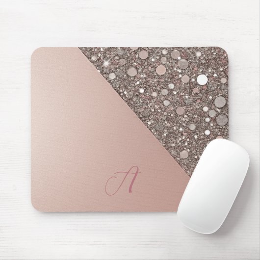 Elegant Rose Gold Monogram Planner Mousepad (Mit Mouse)