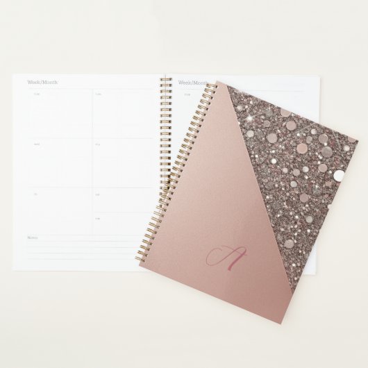 Elegant Rose Gold Monogram Planner Planer (Anzeige)