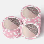 Elegant Rose Gold Monogram Pokerchips (Stapel)
