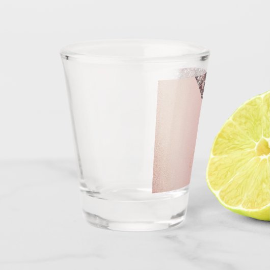 Elegant Rose Gold Monogram Schnapsglas (Links)