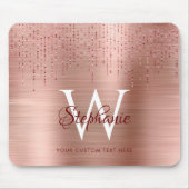 Elegant Rose Gold Monogram Sparkle Mousepad (Vorne)