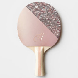 Elegant Rose Gold Monogram Tischtennis Schläger