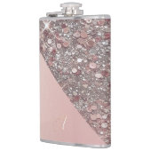 Elegant Rose Gold Monogram Vinyl Wrapped Flask Flachmann (Links)