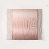Elegant Rose Gold Monogram Wedding Backdrop Wandteppich (Vorderseite (Horizontal))