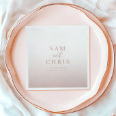 Elegant Rose Gold monogram Wedding Serviette