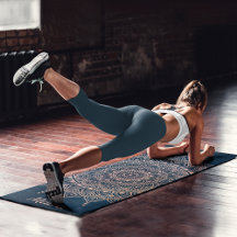 Elegant Rose Gold on Teal Floral Henna Mandala