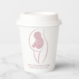 Elegant Rose Gold Pregnant Silhouette Pappbecher