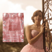 Elegant Rose Gold & Silver Balloon 18th Birthday Einladung