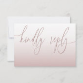 Elegant Rose Gold Simple RSVP Wedding Karte (Vorderseite)