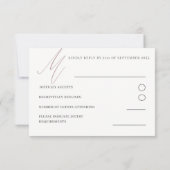 Elegant Rose Gold Simple RSVP Wedding Karte (Rückseite)