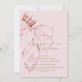 Elegant Rose Gold Sweet Sixteen Birthday Party Einladung